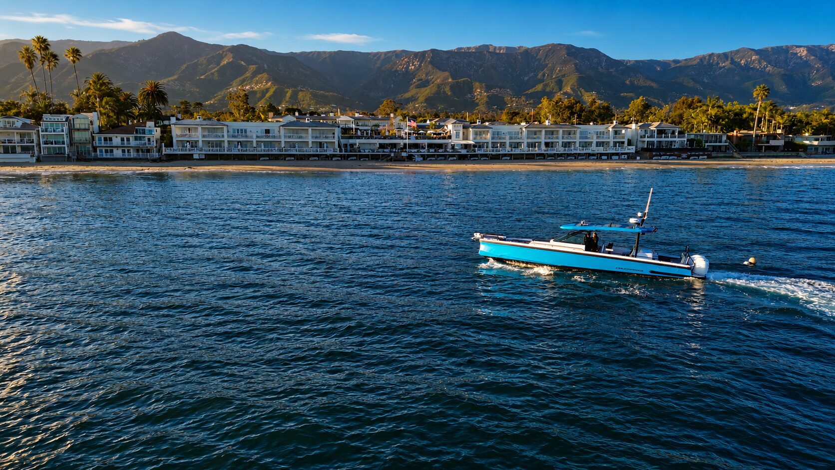 Riptide cruising the Santa Barbara waterfront